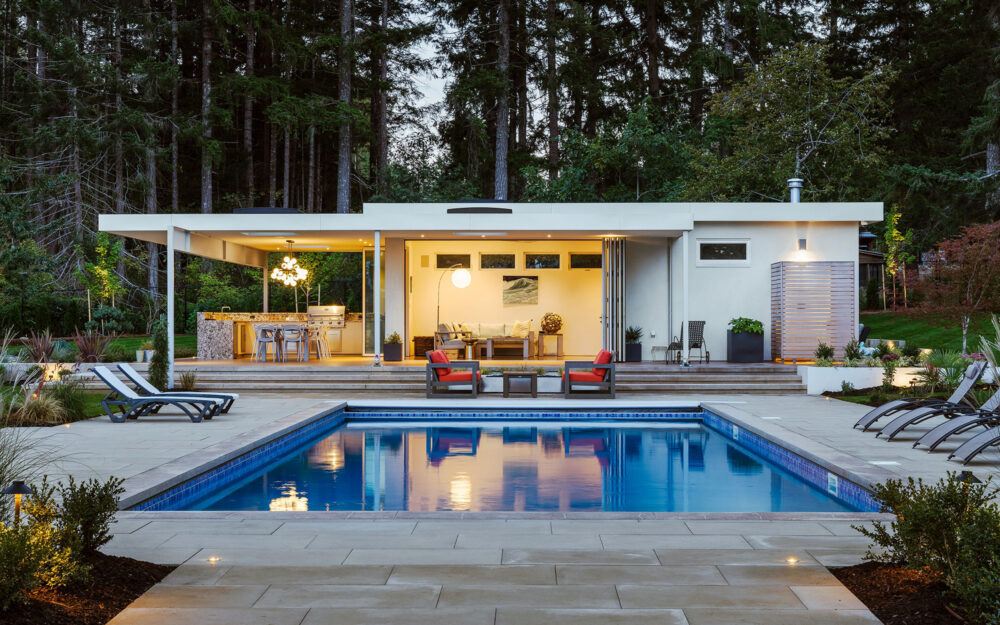 Modern pool house design